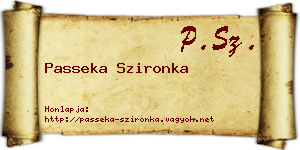 Passeka Szironka névjegykártya